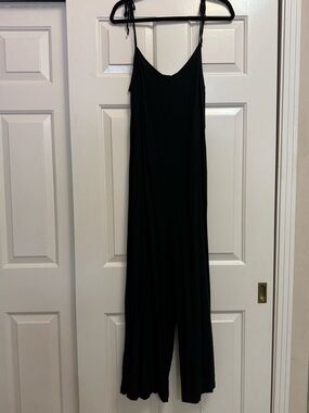 Old Navy Black Tie-Shoulder Wide-Leg Jumpsuit